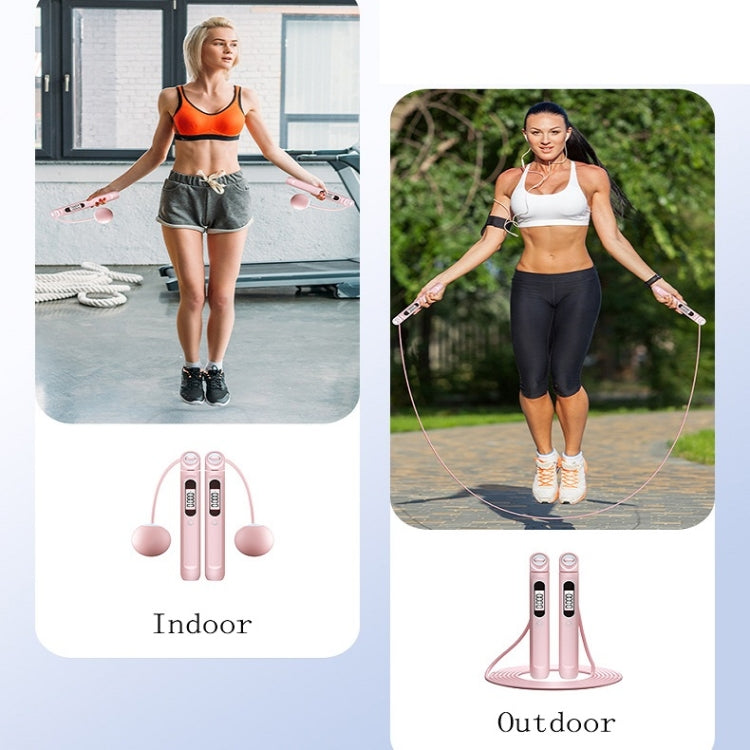 Smart Corded / Cordless Dual-Use Bluetooth APP Counting Skipping Rope, Pink, Gray