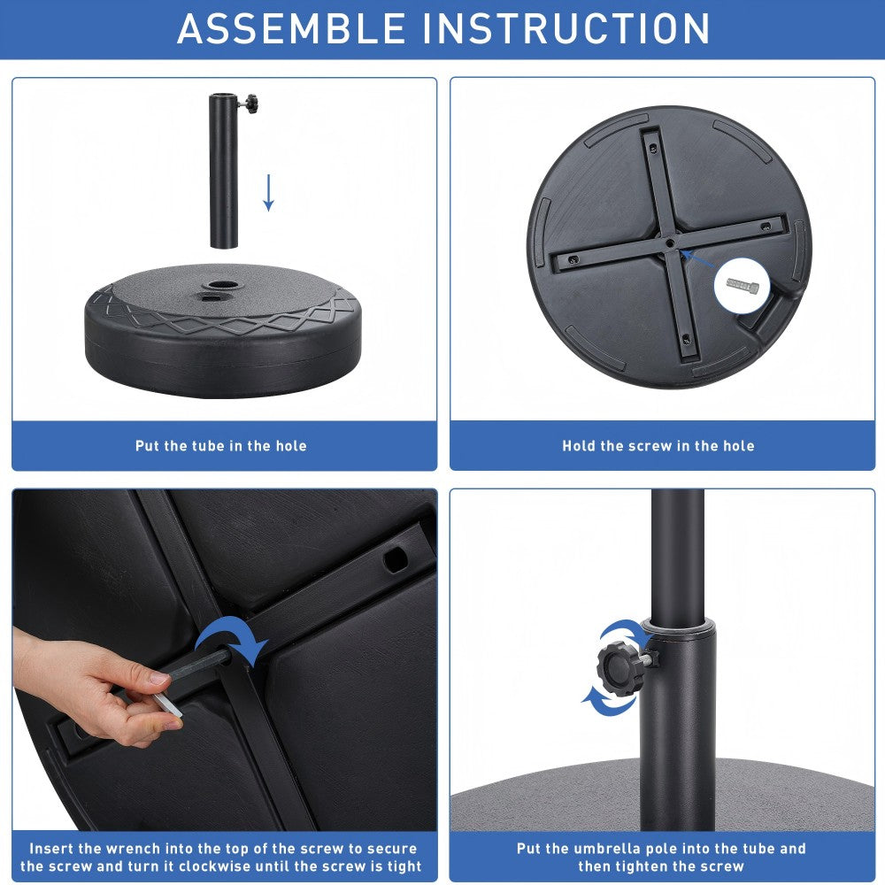Ainfox Weighted Base for 10ft Patio Umbrella, Heavy Duty Water Filled Market Umbrella Stand
