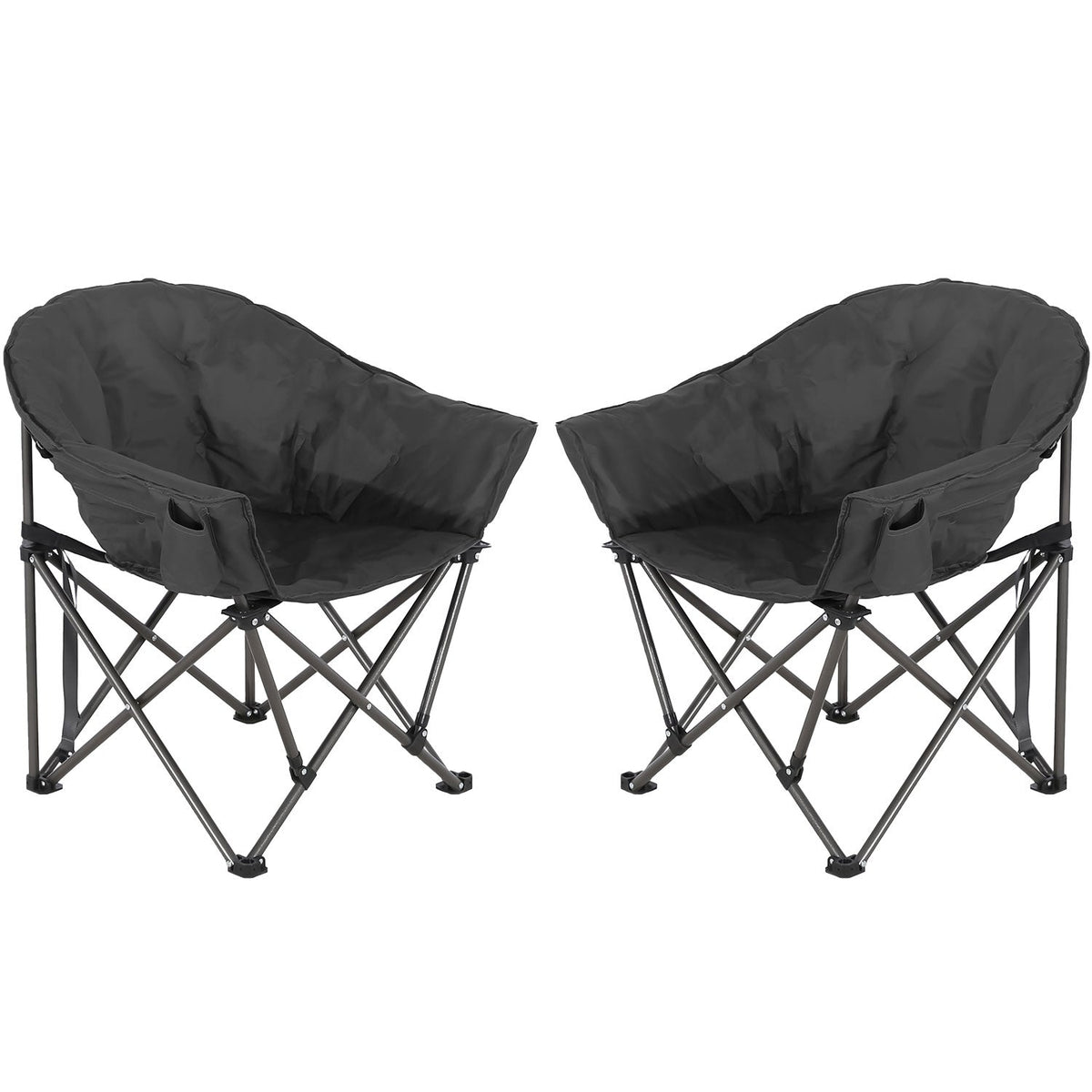 Ainfox 2PCS Oversized Camping Chair Folding Chair Camp Chair for Outdoor, Adults, Men and Women