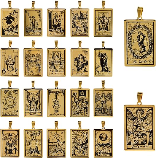 Tarot Card Necklaces - Gold Colored HD