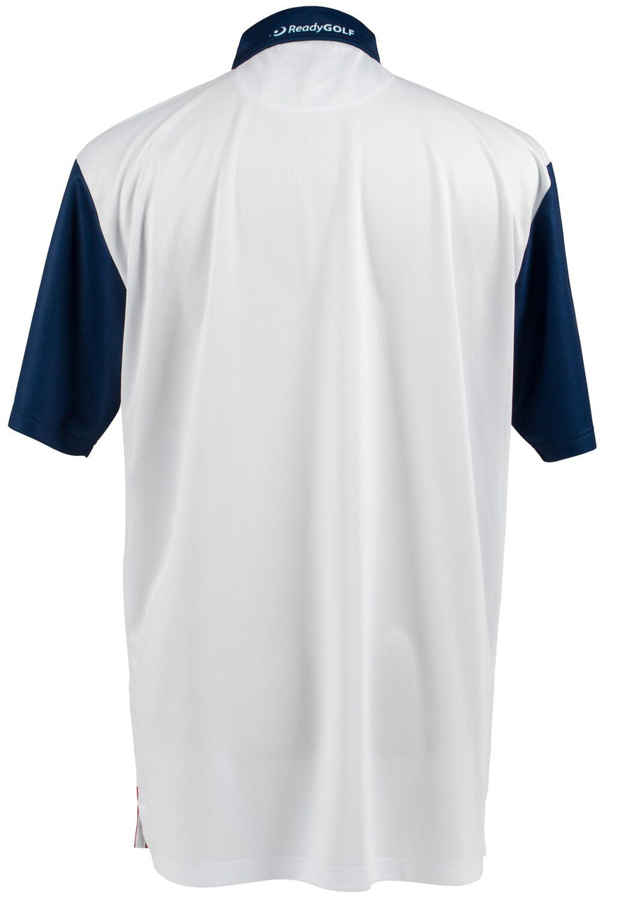 USA Flag Polo Mens Golf Polo Shirt by ReadyGOLF