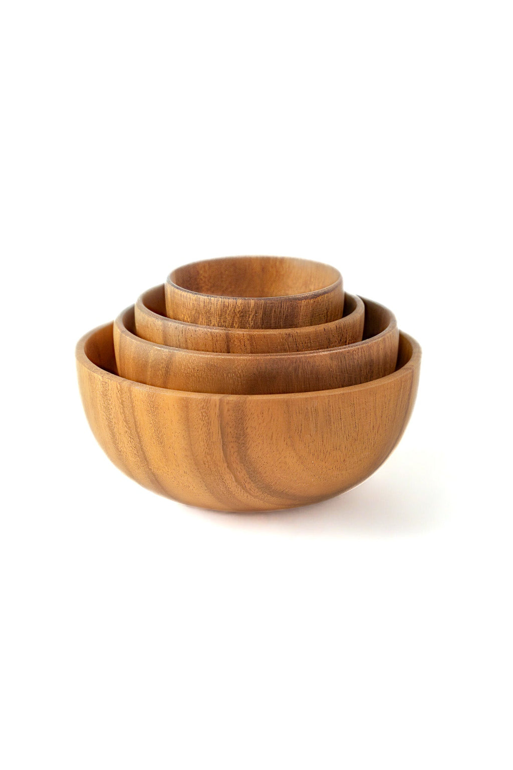 Rustic Acacia Wood Bowl Set