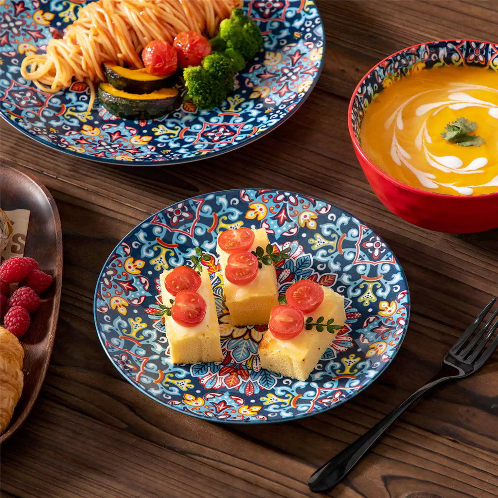 Simi 12 Piece Dinnerware Set with Front-Only Pattern