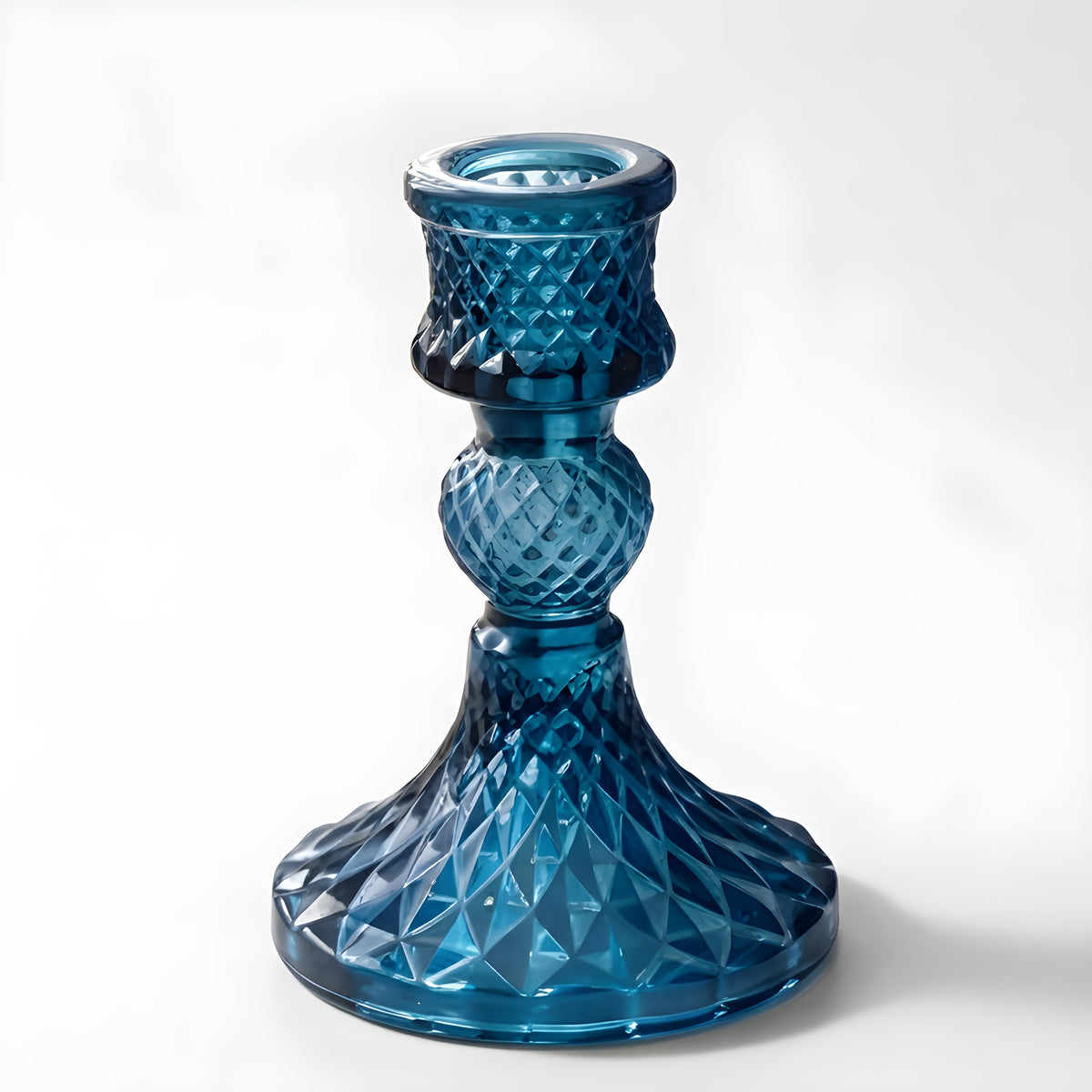 Colored Glass Taper Holder | True Blue