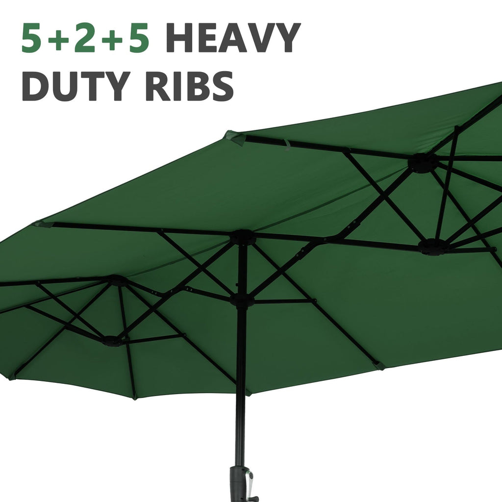 Ainfox 13ft Large Patio Umbrella, Outdoor Double-Sided Rectangle Market Heavy Duty Umbrellas without Base