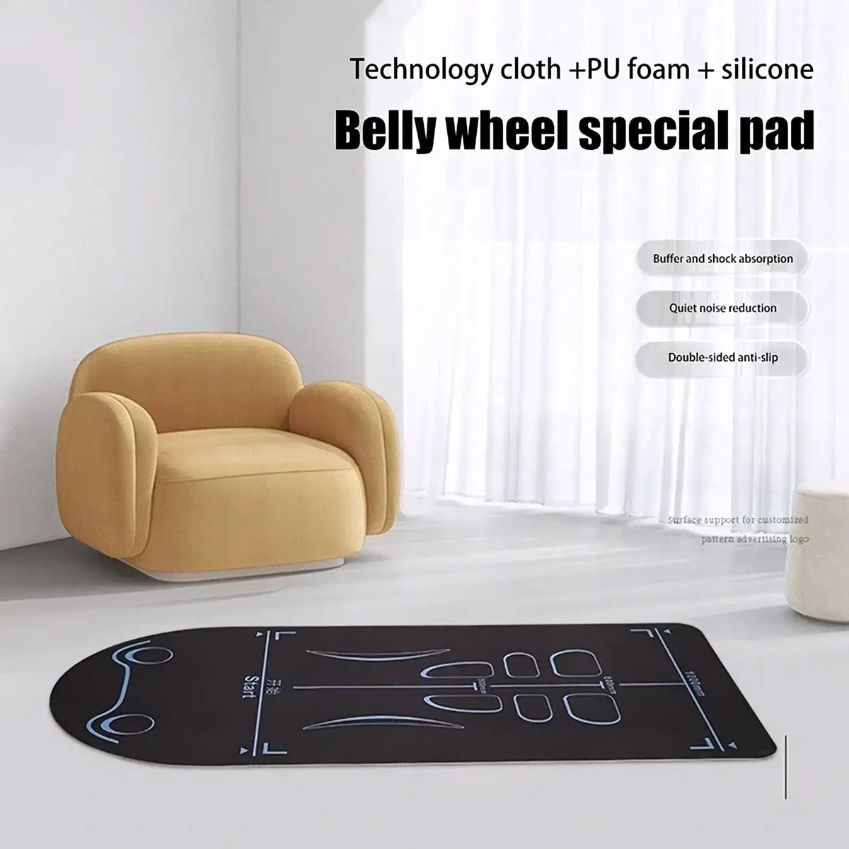 Abdominal Wheel Mat Non Slip Tpe Fitness Pad