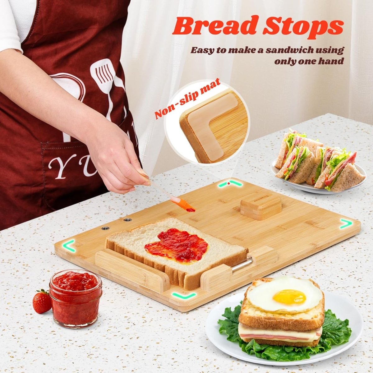 Adaptive One-Handed Cutting Board With Spikes