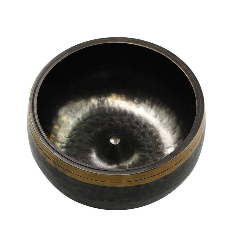 Lin Guai Hand-Hammered Black Gold Tibetan Singing Bowl