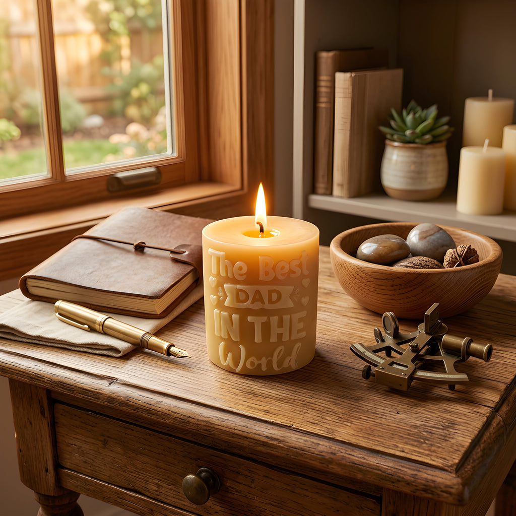 Best Dad in the World Beeswax Candle