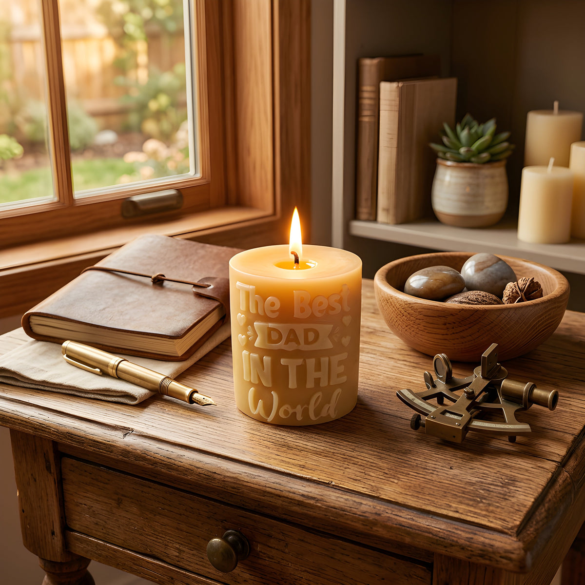 Best Dad in the World Beeswax Candle