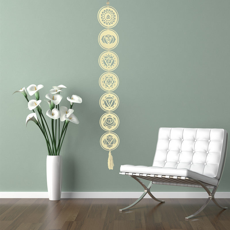 Bohemian Wooden Moon Phase & Healing Meditation Wall Hanging (120 cm)