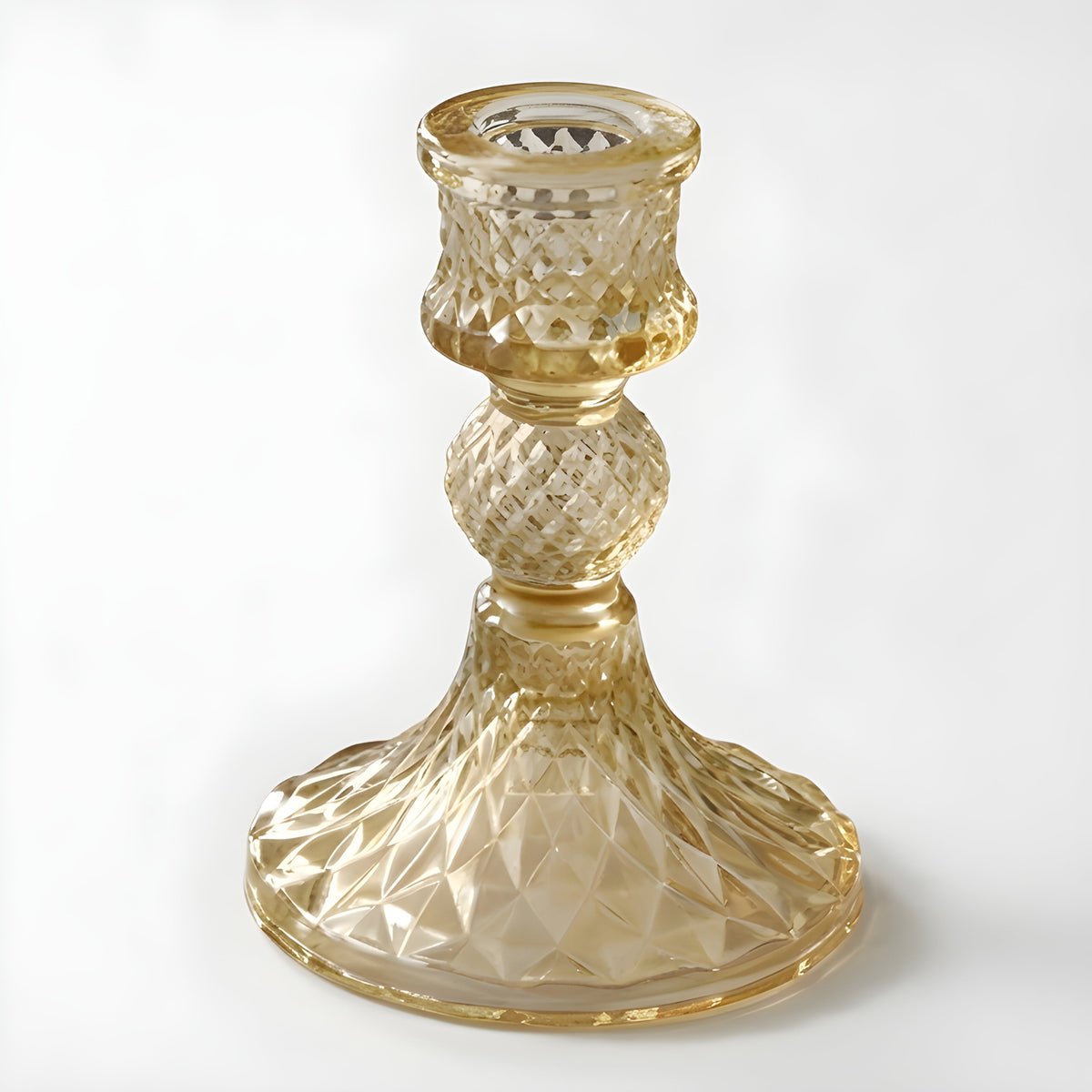 Colored Glass Taper Holder | Bronze