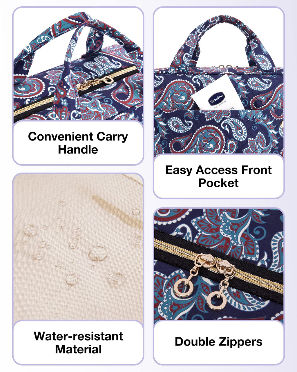 BAGSMART Toiletry Bag Travel Bag with Hanging Hook