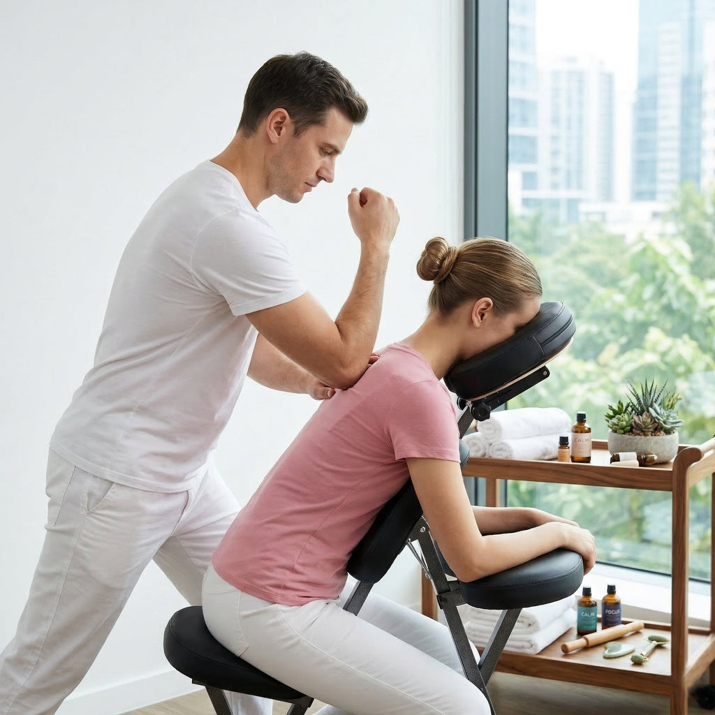 Portable Massage Chair with Adjustable Face Cradle