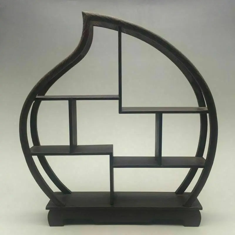 Wood‑Carved Peach Stand for Snuff Bottles & Statues