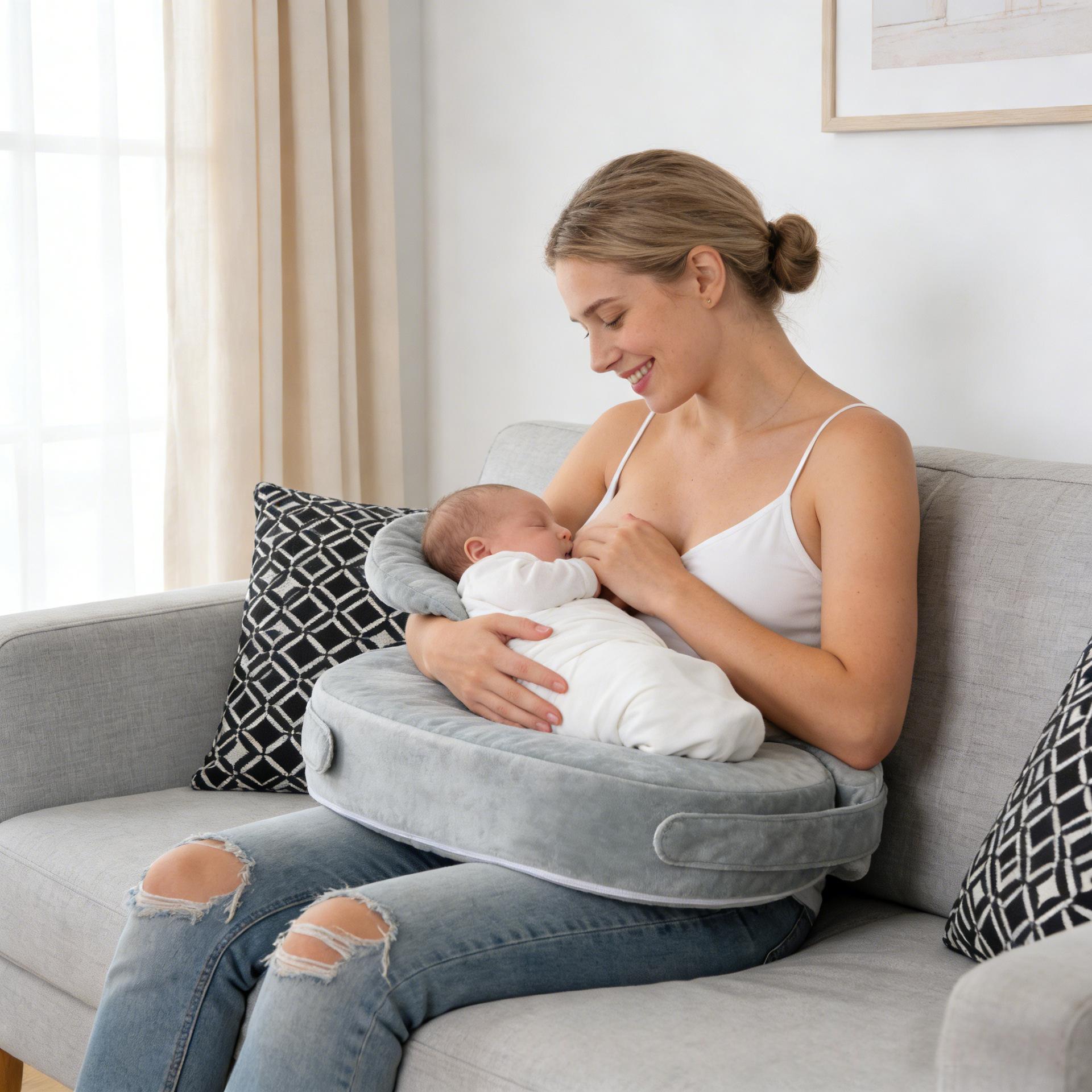 Velvet Wrap-Around Nursing & Breastfeeding Pillow – Multifunctional, 3 Colors, 0–6 Months