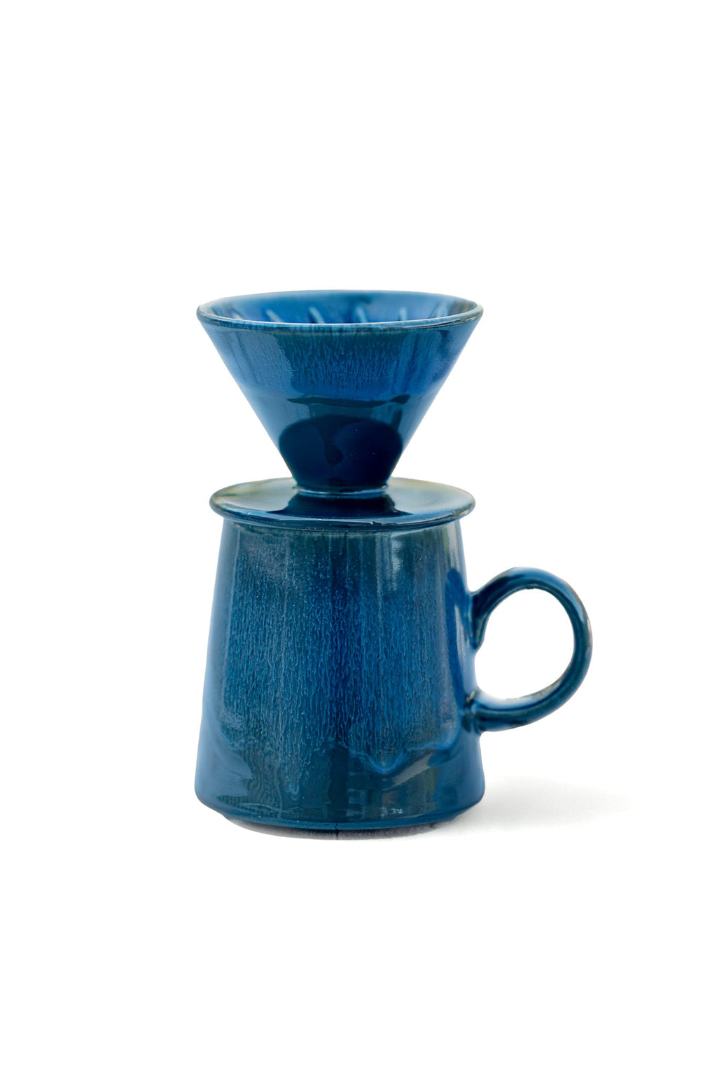 Blue Glaze Ceramic Pour Over Set