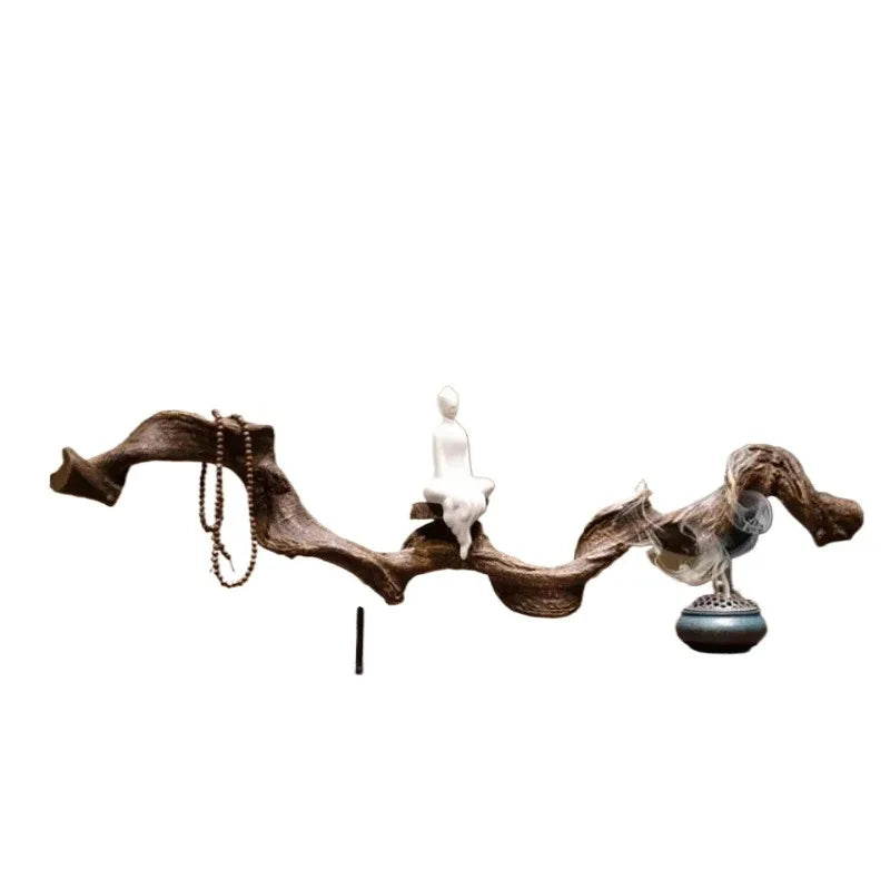 Zen-Inspired Wabi-Sabi Resin Sculpture – Abstract Entryway & Tea Room Ornament