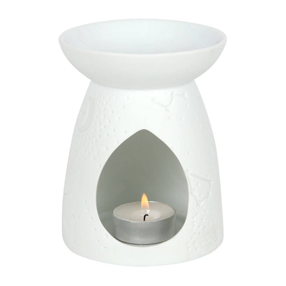 White Ceramic Constellation Tealight Wax Warmer