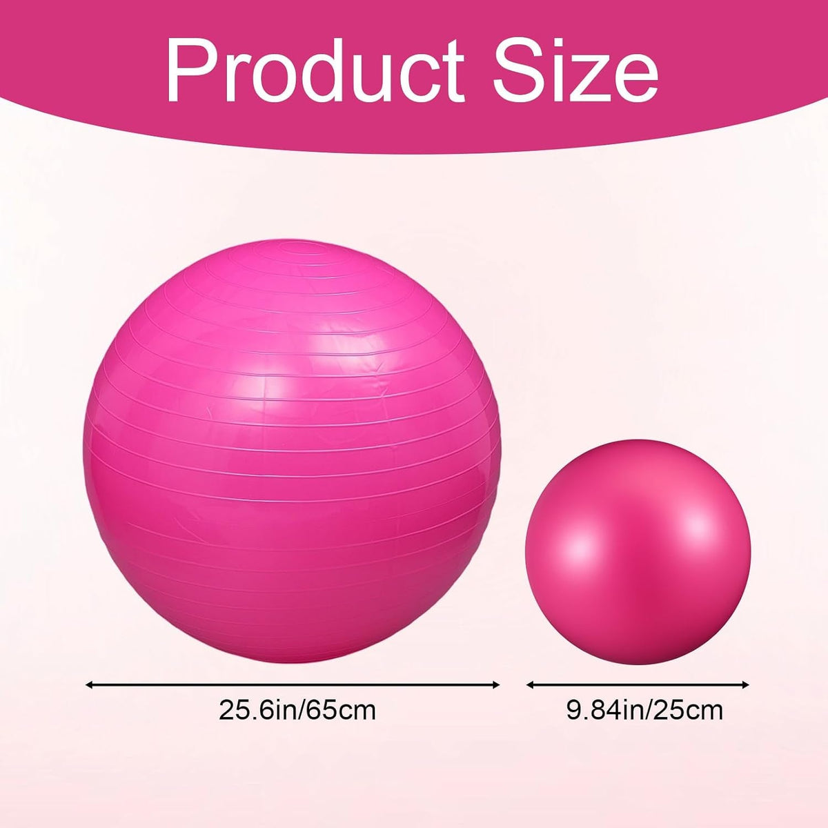 2-Pack 25-Inch Anti-Burst Yoga Balls – Non-Slip Stability Balls