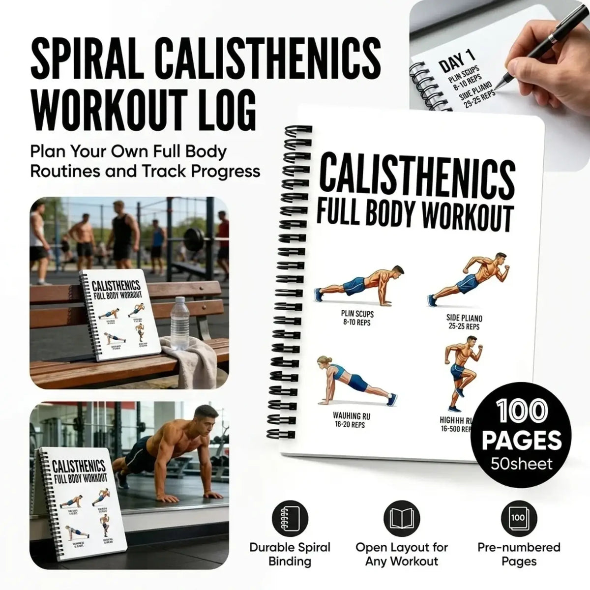 Calisthenics Workout Journal and Fitness Planner