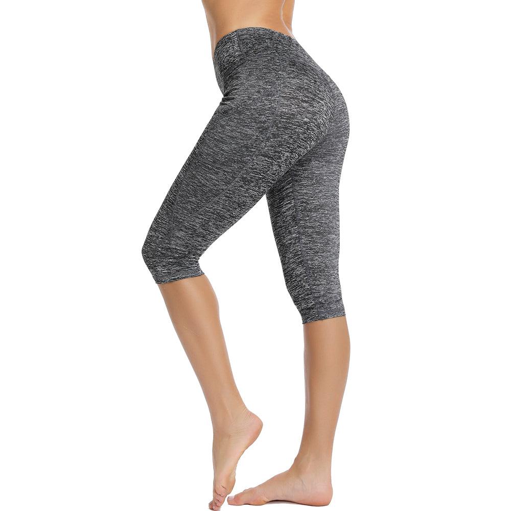 Casual Women's Yoga Pants Gym Fitness Sports Cropped Leggings Pocket Slim Pants Female Solid Color Women's Seamless Scrunch Legging Workout Leggings For Women Lift Tight Gym Yoga Home Pants