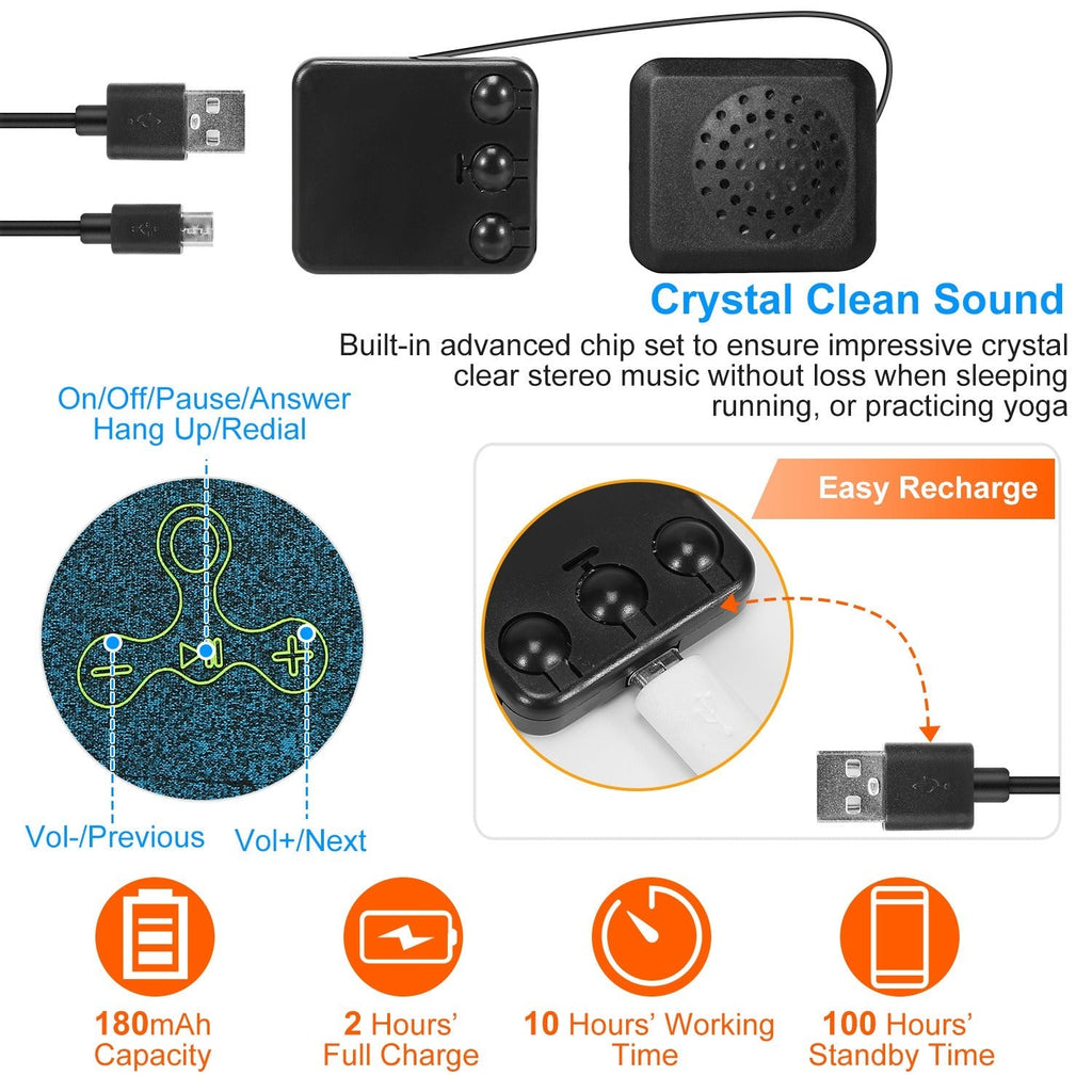 Wireless Sleep Headband with HD Speakers – for Workout, Jogging, Yoga