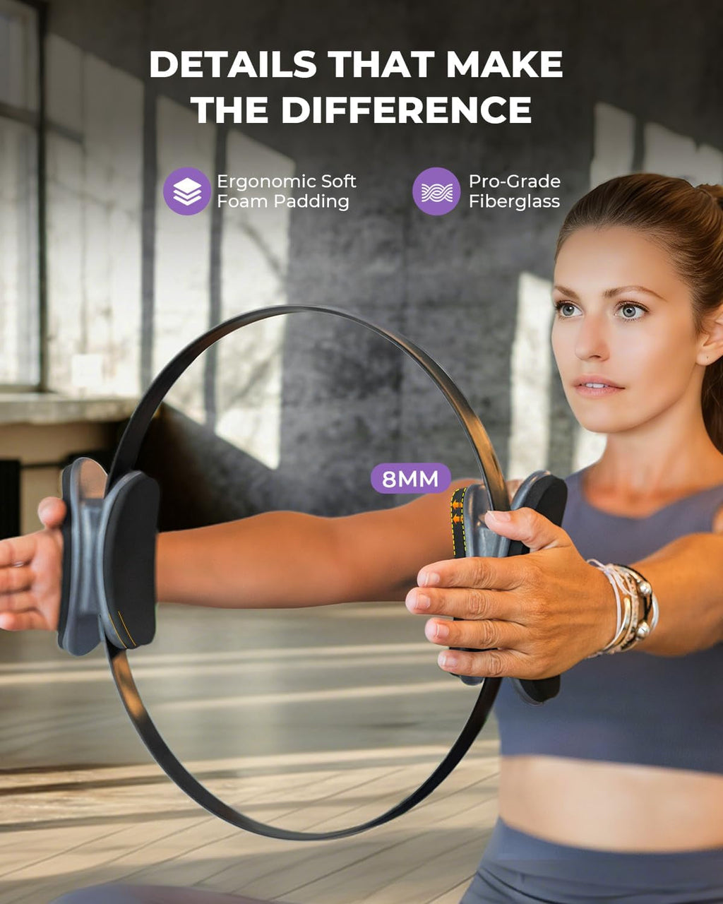 Pilates Ring Set – Studio-Grade 14" Ring, Ball, Dumbbells & Bands