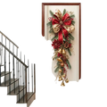 Christmas Door Wreath with Bells and Red Bow