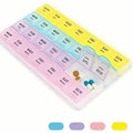 Colorful 28-Compartment Pill Organizer - Portable, Large Capacity Health Care Box
