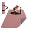 8Mm Large Yoga Mat (6'X 4') with Soft Fabric - Extra Long and Wide 72 X 48 X 0.32 Inches, Non-Slip Surface, Eco-Friendly, Lightweight, Thick Wide Yoga Mat for Home Workouts.(Deep Pink+Gray)