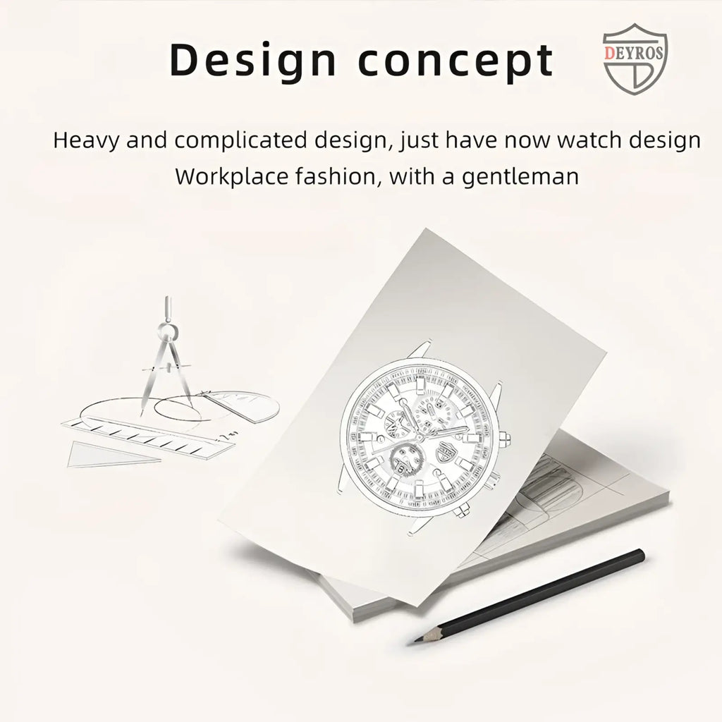 Black Stainless Steel Quartz Men Watch