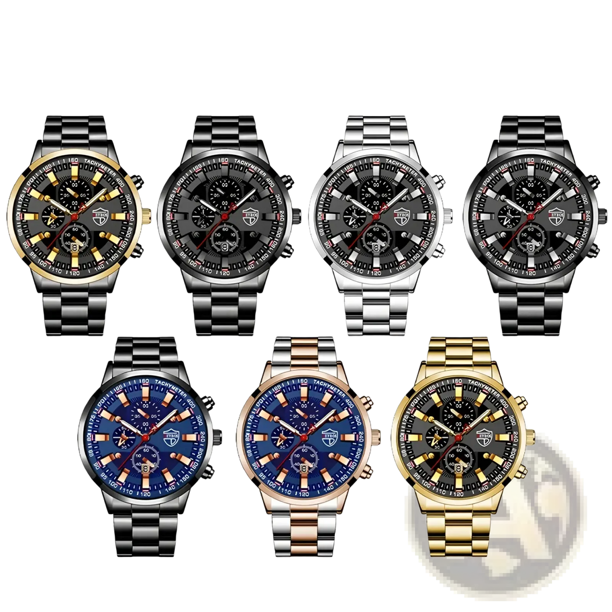 Black Stainless Steel Quartz Men Watch
