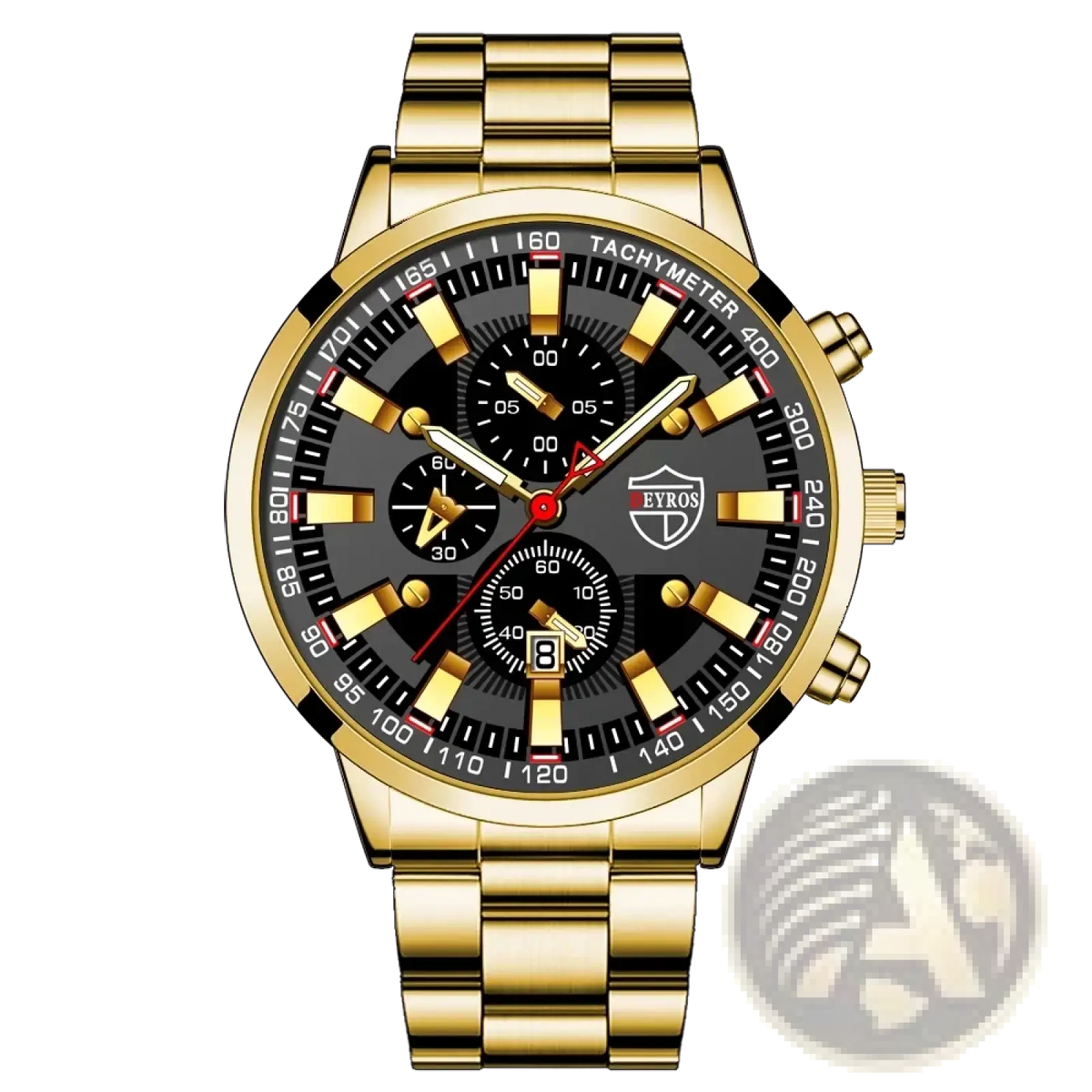 Black Stainless Steel Quartz Men Watch
