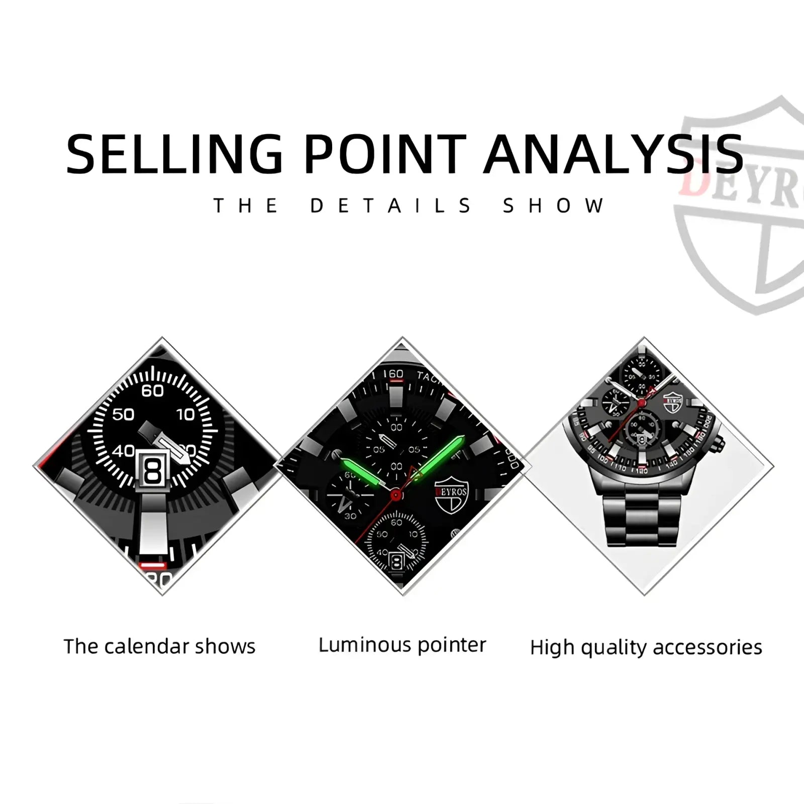Black Stainless Steel Quartz Men Watch