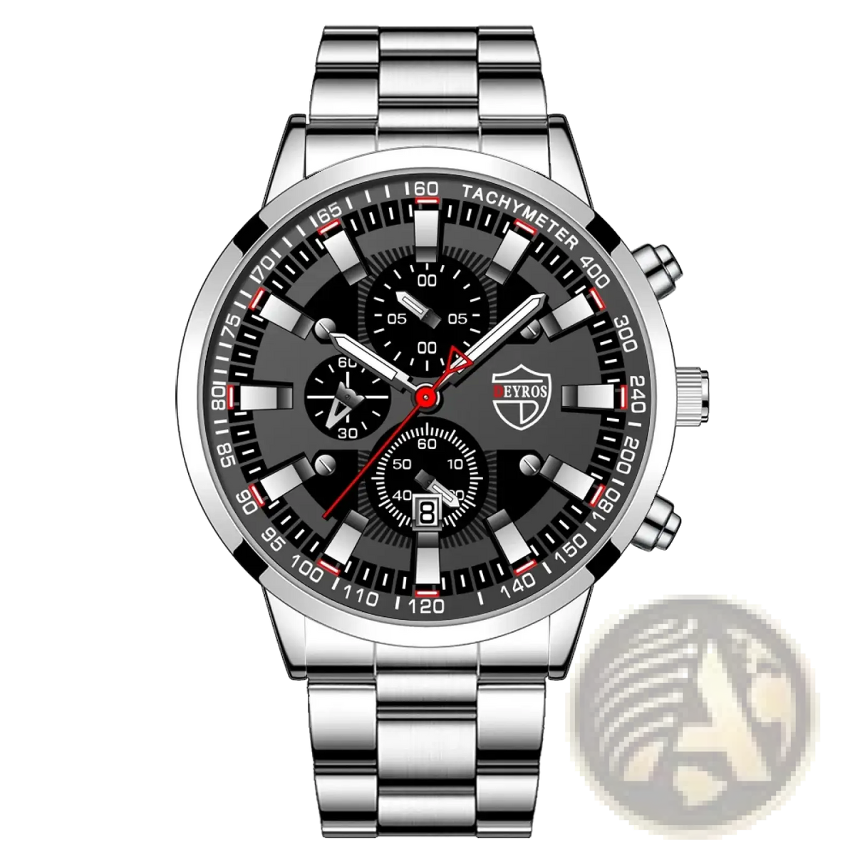 Black Stainless Steel Quartz Men Watch