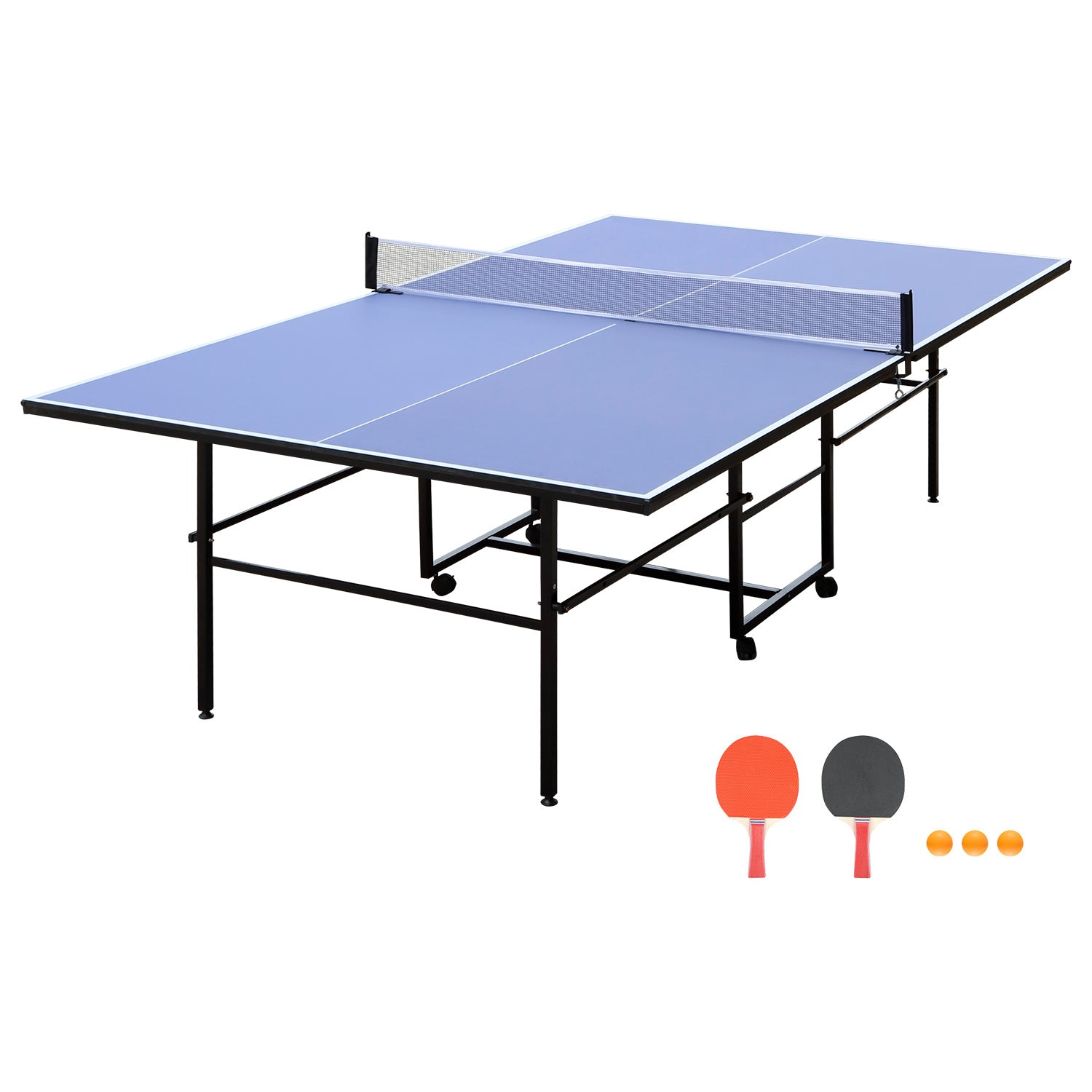 9-Foot Foldable Indoor Ping Pong Table Set with Accessories