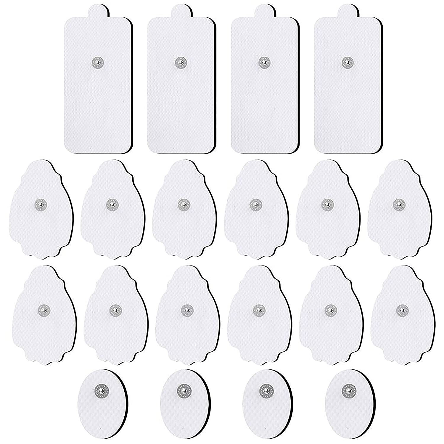 TENS/EMS Unit Replacement Pads NURSAL 20 Pack 3.5mm Snap Electrode Pads 30+ Reuse