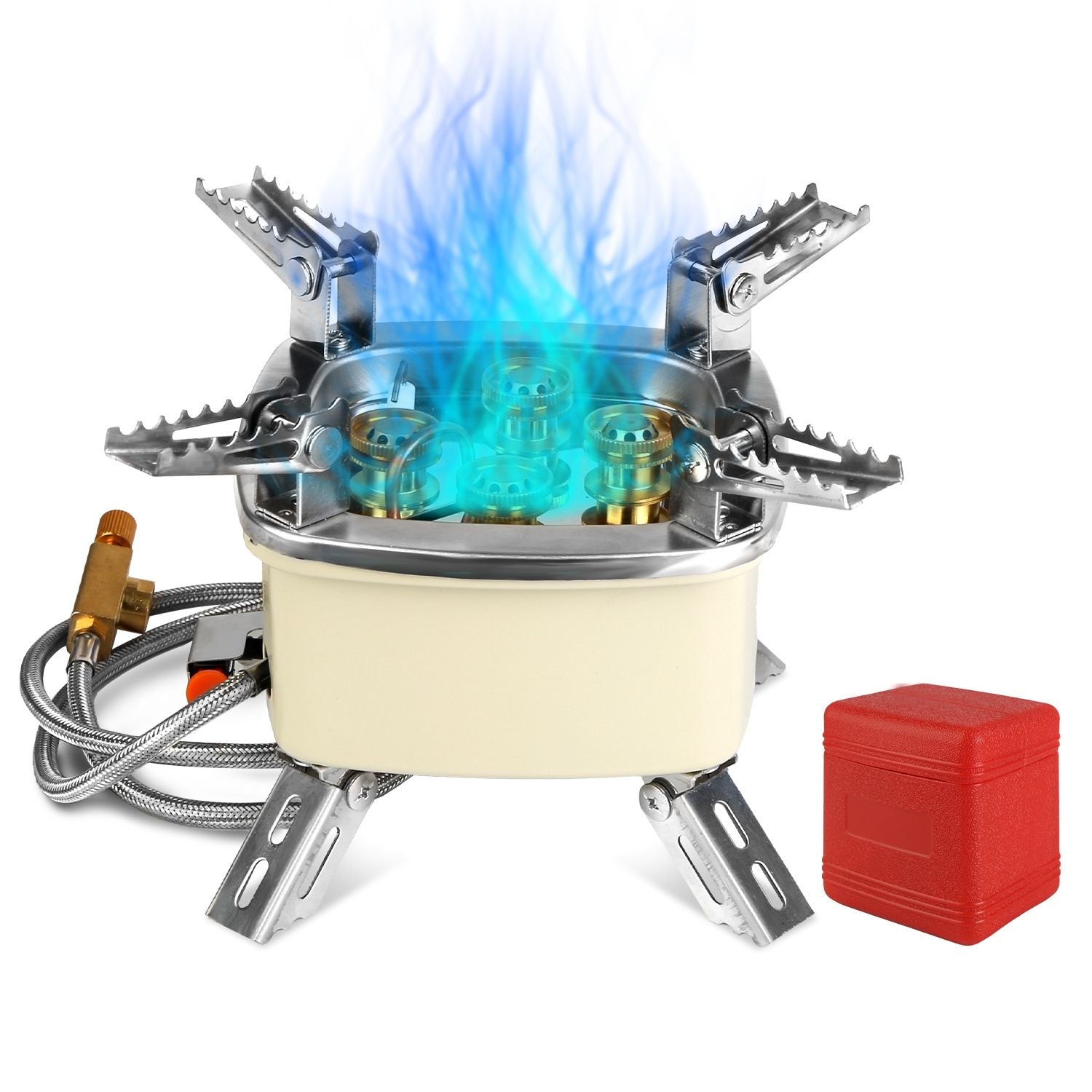 13000W Portable Windproof Camping Stove Five-head Gas Cooking Burner