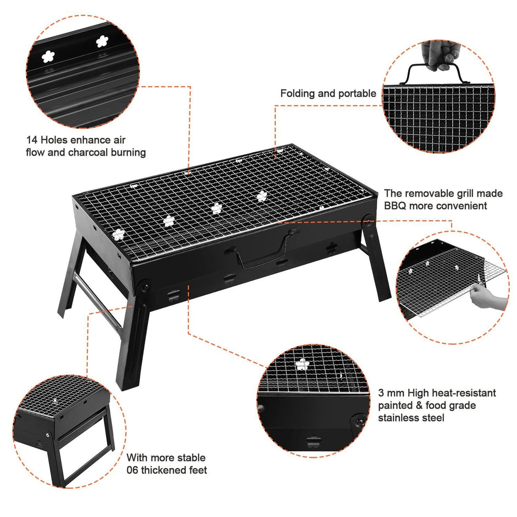 Portable Charcoal BBQ Grill – Lightweight Folding Smoker for Outdoors