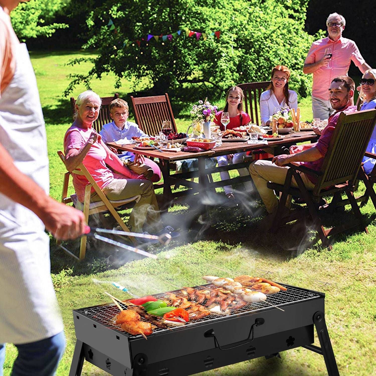 Portable Charcoal BBQ Grill – Lightweight Folding Smoker for Outdoors