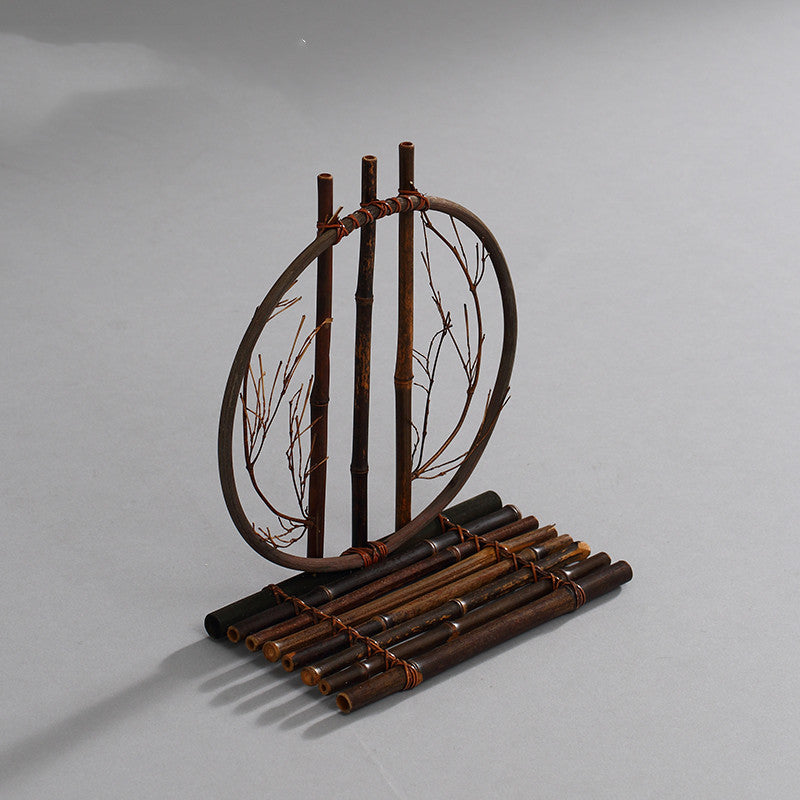 "Under the Moon" Bamboo Ikebana Flower Vessel – Wall & Altar Floral Ware