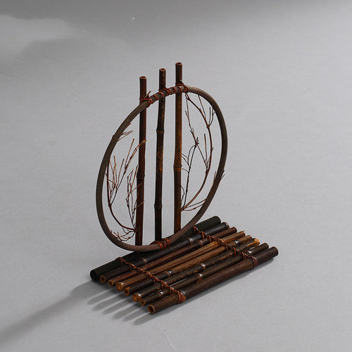 "Under the Moon" Bamboo Ikebana Flower Vessel – Wall & Altar Floral Ware
