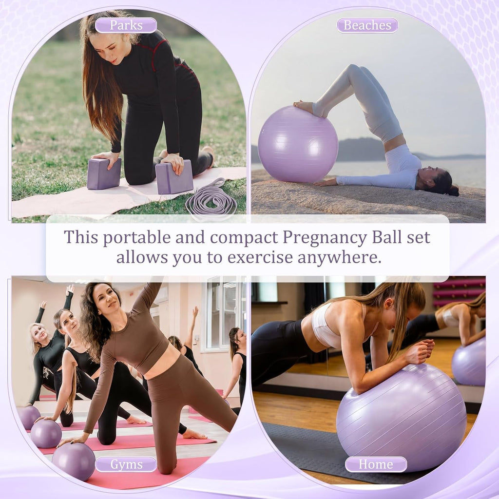 6-in-1 Yoga Ball & Block Set – Strap, Pump & Pilates Kit