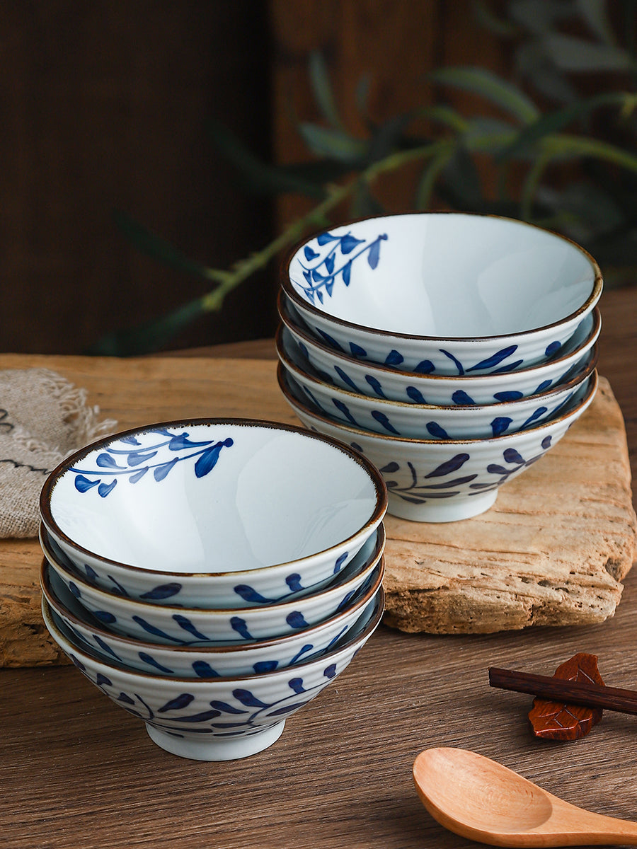 High Temperature Underglaze Ceramic Bamboo Hat Style Soup Bowl