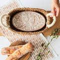 Handmade Bread Warmer & Wicker Basket - Owl Oval