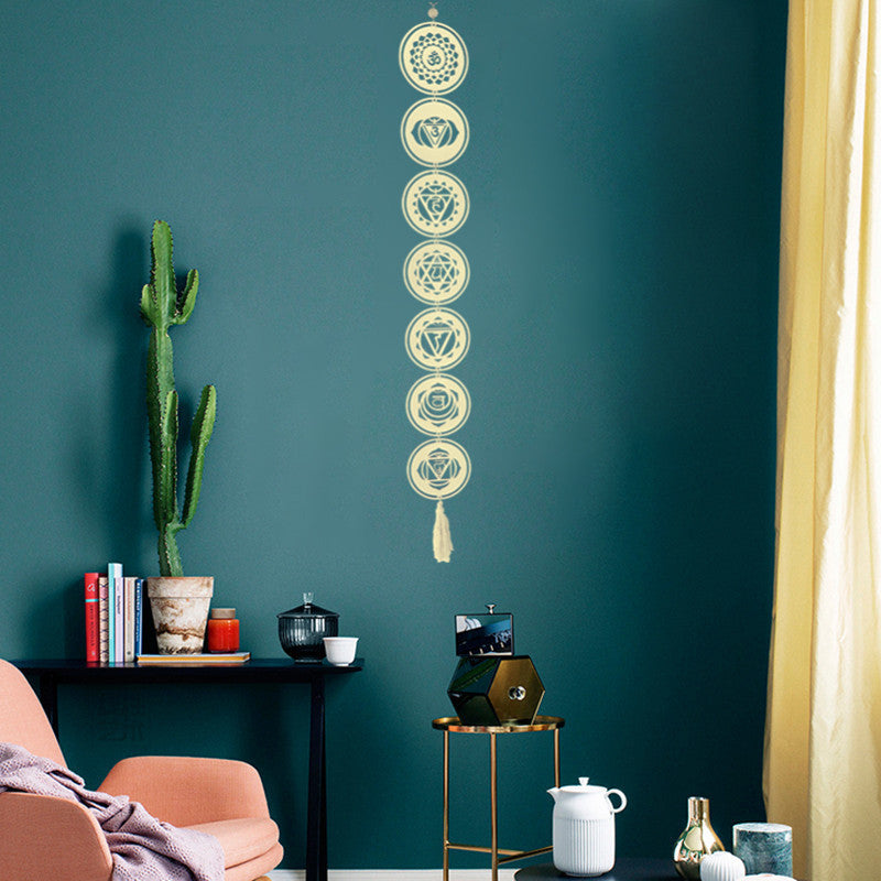 Bohemian Wooden Moon Phase & Healing Meditation Wall Hanging (120 cm)