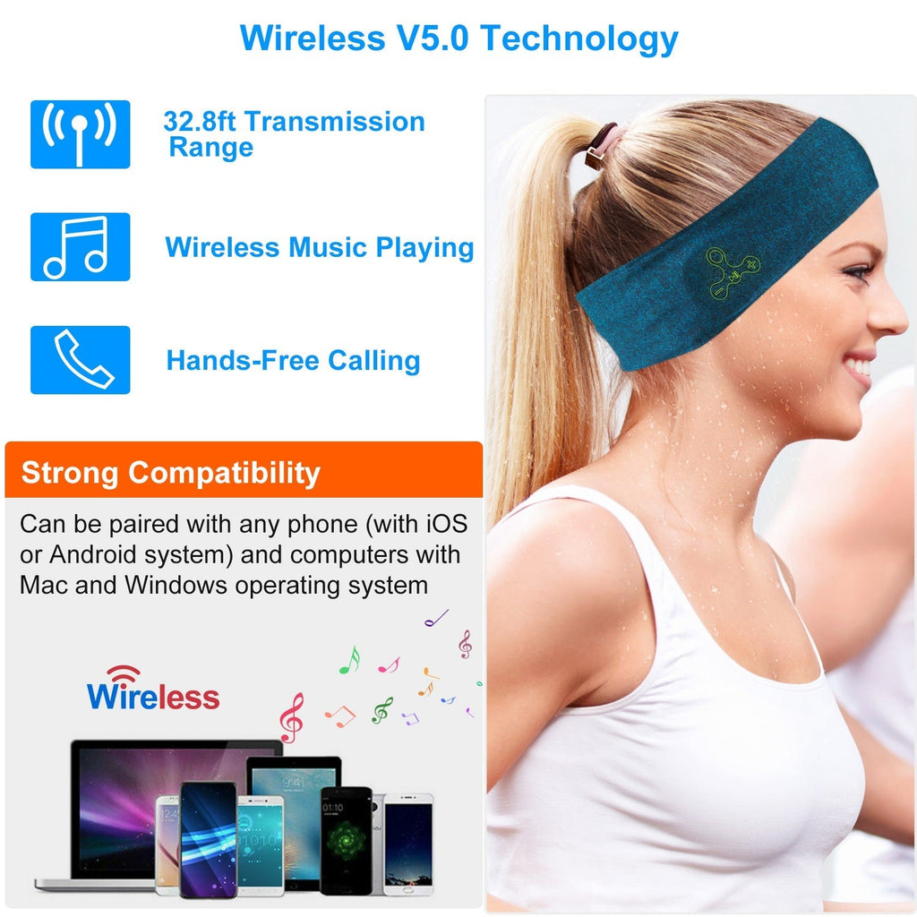 Wireless Sleep Headband with HD Speakers – for Workout, Jogging, Yoga