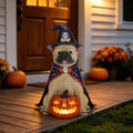 Halloween Bulldog Witch Statue