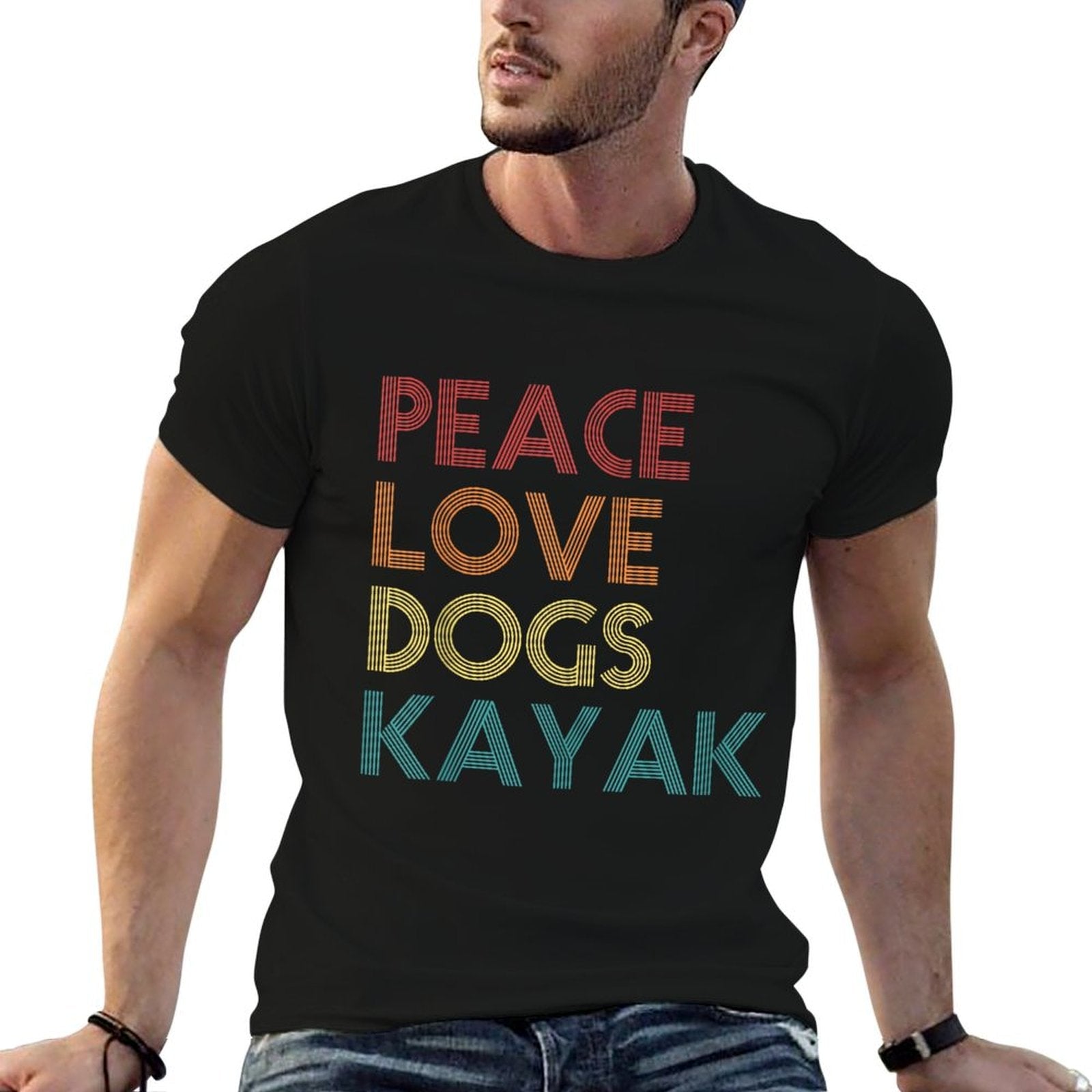 Kayaking Apparel And Dog Lovers Vintage Retro T-Shirt